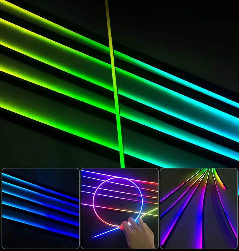 Sistema LED RGB Carro Luzes Ambiente Light Universal Interior APP