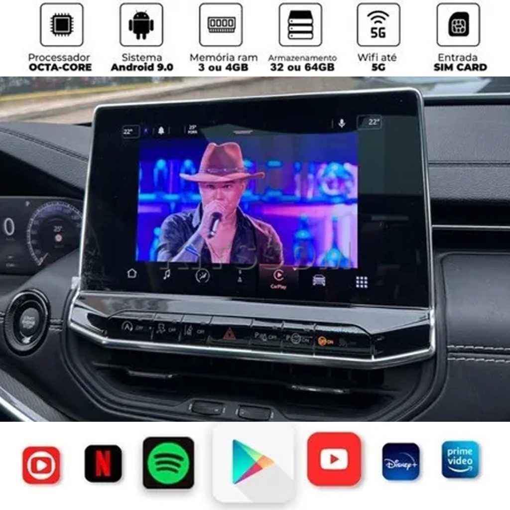 Box Android V2 4G Streaming 32GB Octacore Carplay-V2 CAR AUDIO-Kitssom
