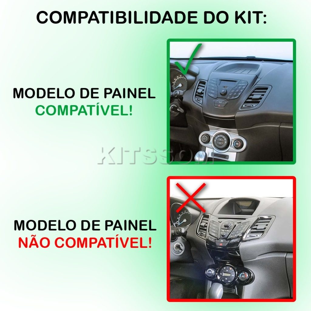 Multimídia Ford Fiesta 2014 2015 2016 2017 2018 V2 Carplay 7" 2012 2013-V2 CAR AUDIO-Kitssom