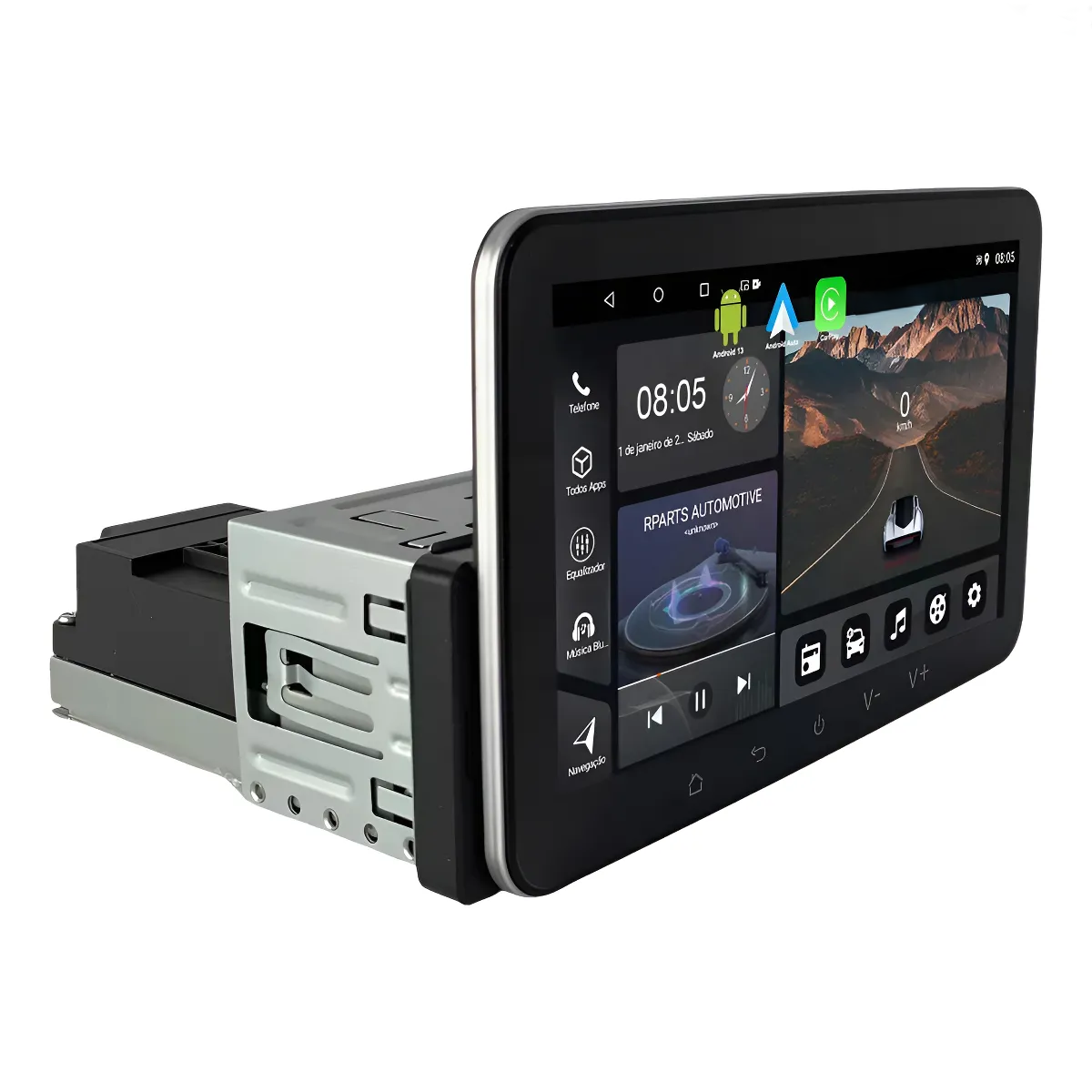 Multimídia 1 DIN Universal V2 Octa 4G 8"