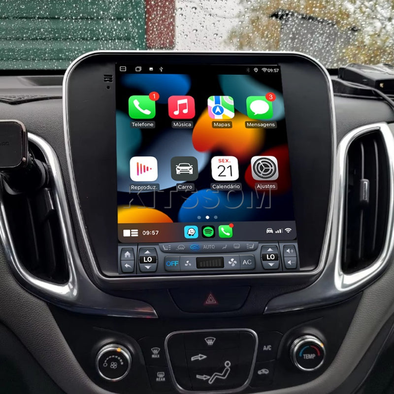 Multimídia para Equinox com conectividade CarPlay e Android Auto