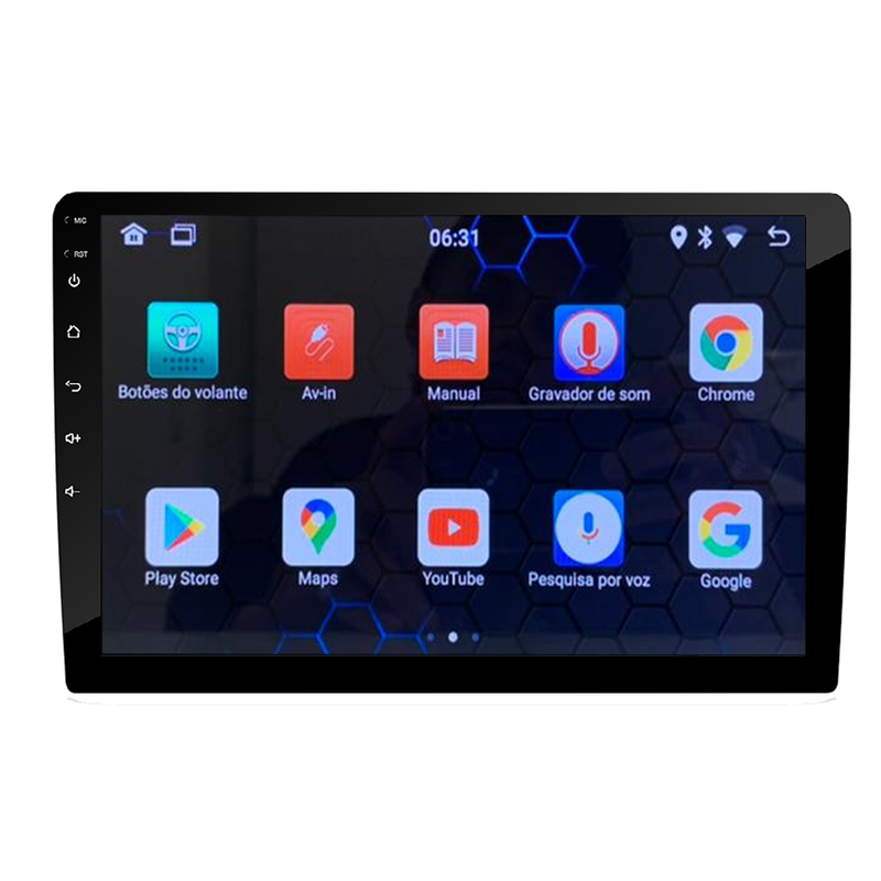 V2 Light 9" – Central multimídia compatível com vários modelos de veículos.