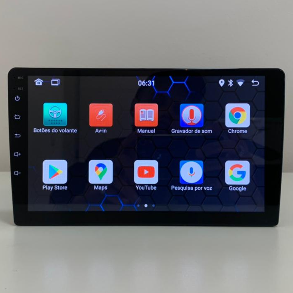 Tela sensível ao toque de 9" em modelo universal 1 DIN V2.