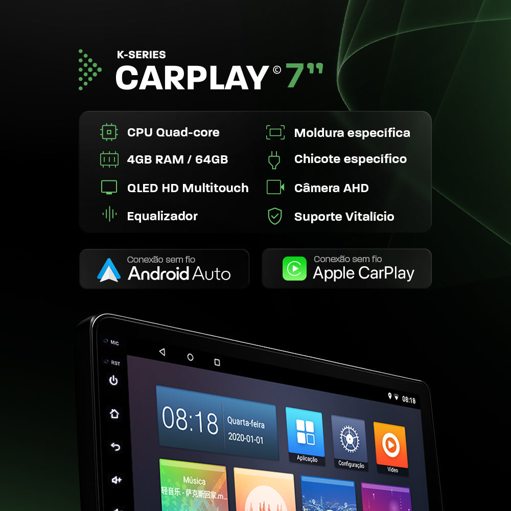 Multimídia Honda City 2011 2012 2013 2014 AC AN V2 Carplay 7" 2008 2009 2010-V2 CAR AUDIO-Kitssom