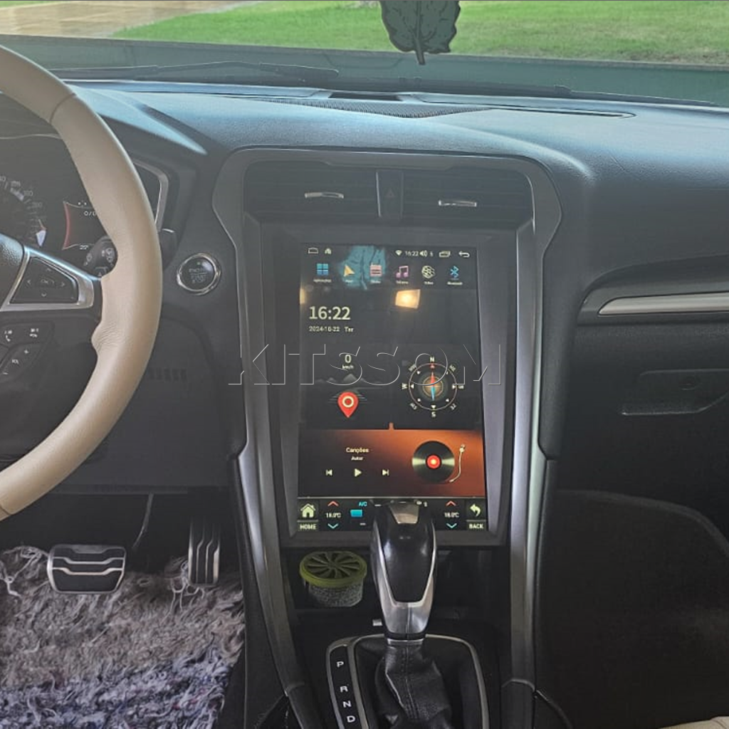 Multimídia Ford Fusion 2012 2013 2014 2015 2016 V2 Tesla 12.1"