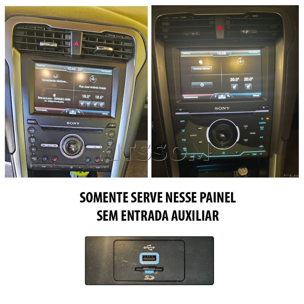 Multimídia Ford Fusion 2012 2013 2014 2015 2016 V2 Tesla 12.1"