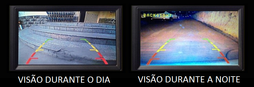 Visualização de ré com câmera estilo tartaruga