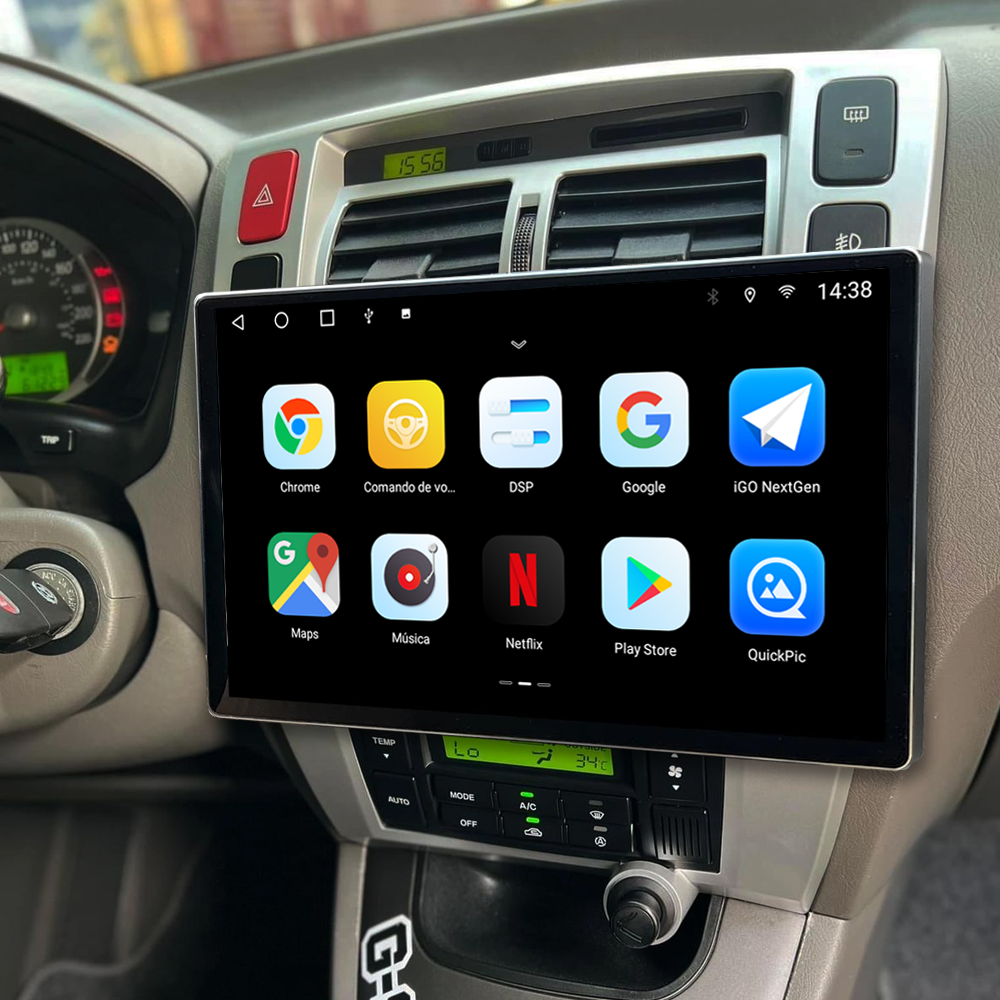 Multimídia Hyundai Tucson 2011 2012 2013 2014 2015 V2 Tesla 13" 2007 2008 2009 2010