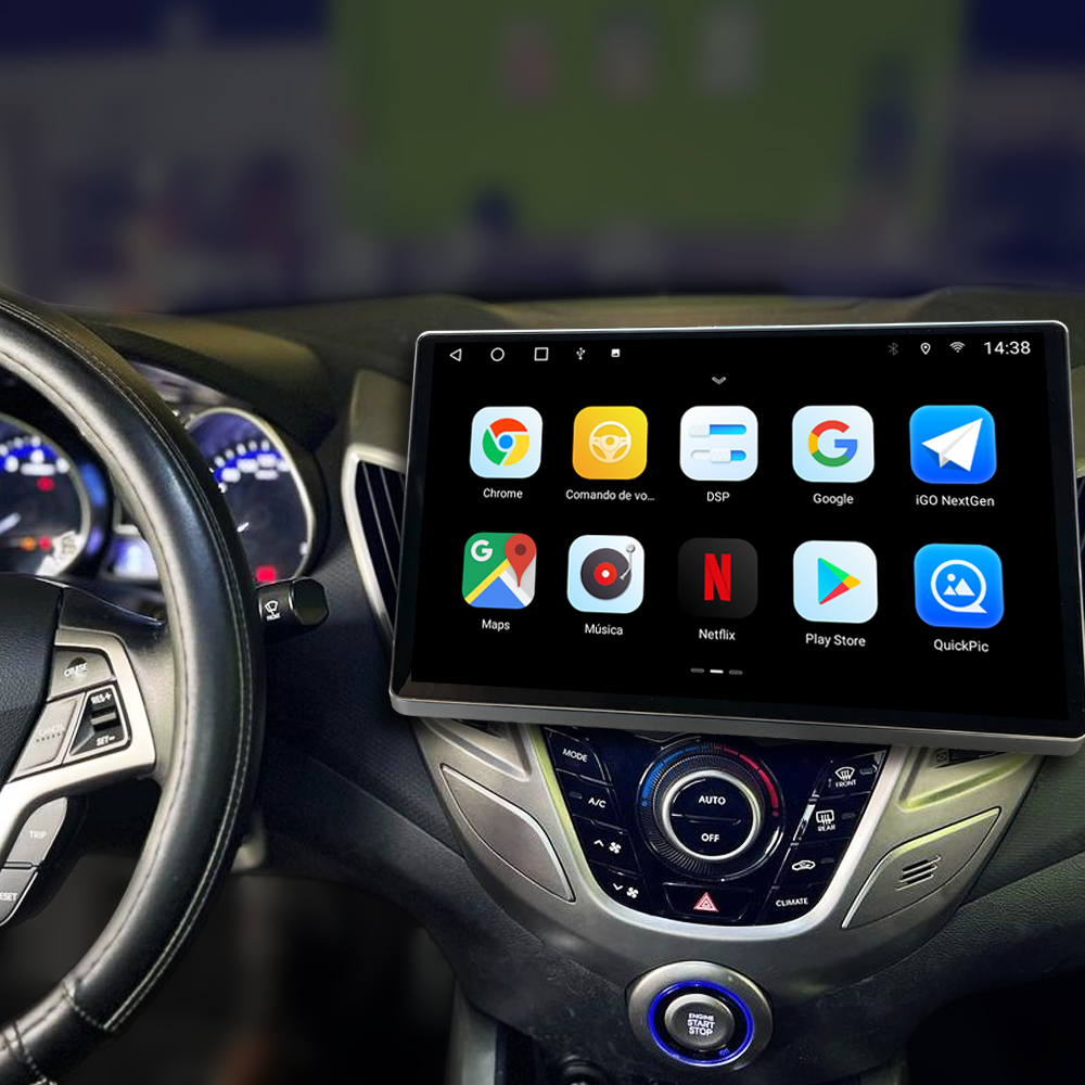 Multimídia Hyundai Veloster 2014 2015 2016 2017 V2 Tesla 13" 2011 2012 2013