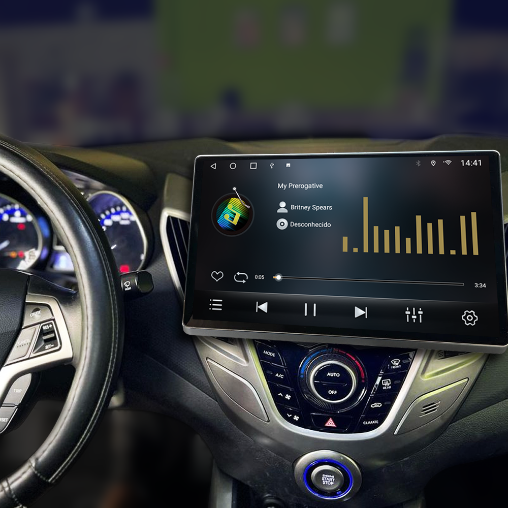 Multimídia Hyundai Veloster 2014 2015 2016 2017 V2 Tesla 13" 2011 2012 2013