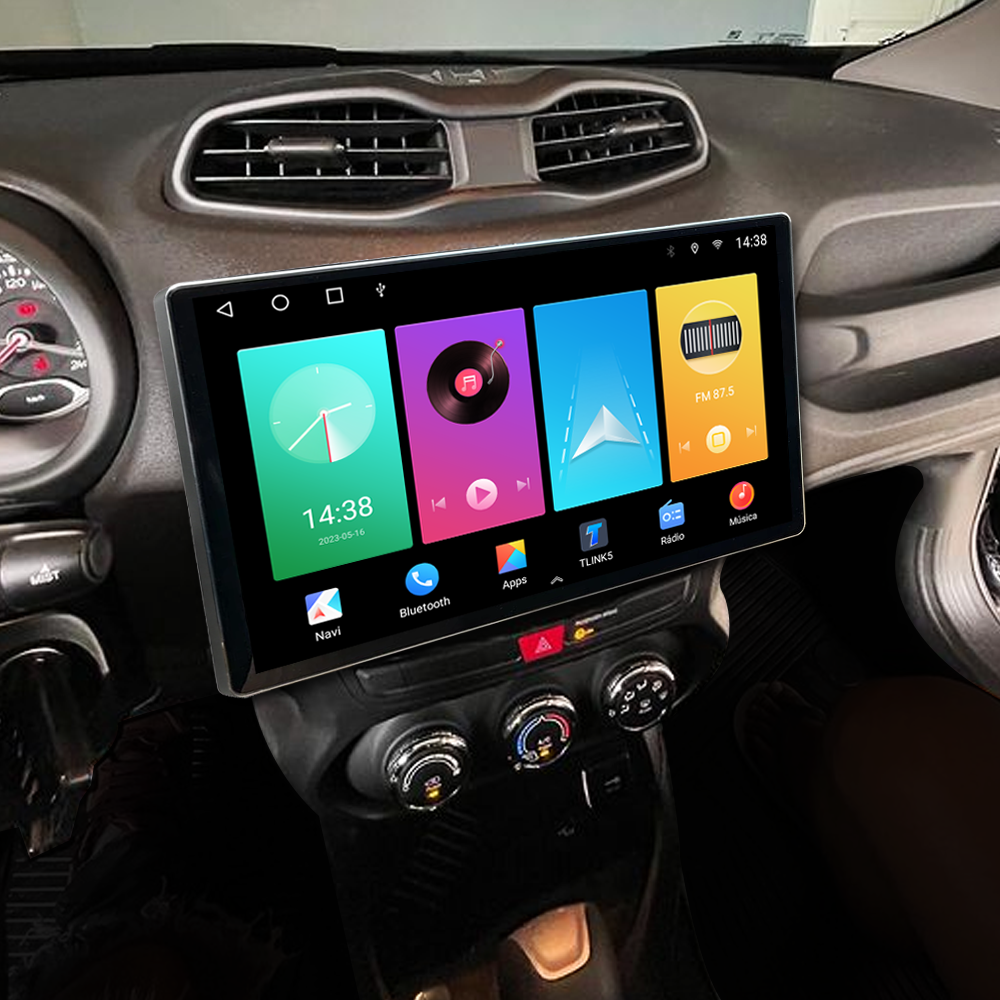 Multimídia Jeep Renegade 2019 2020 2021 2022 2023 V2 Tesla 13" 2015 2016 2017 2018