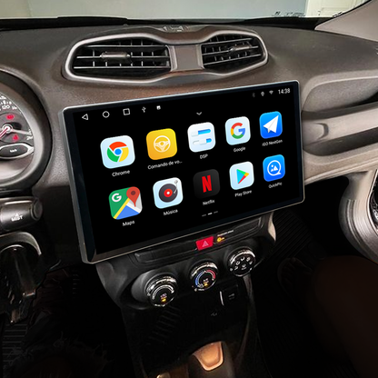 Multimídia Jeep Renegade 2019 2020 2021 2022 2023 V2 Tesla 13" 2015 2016 2017 2018