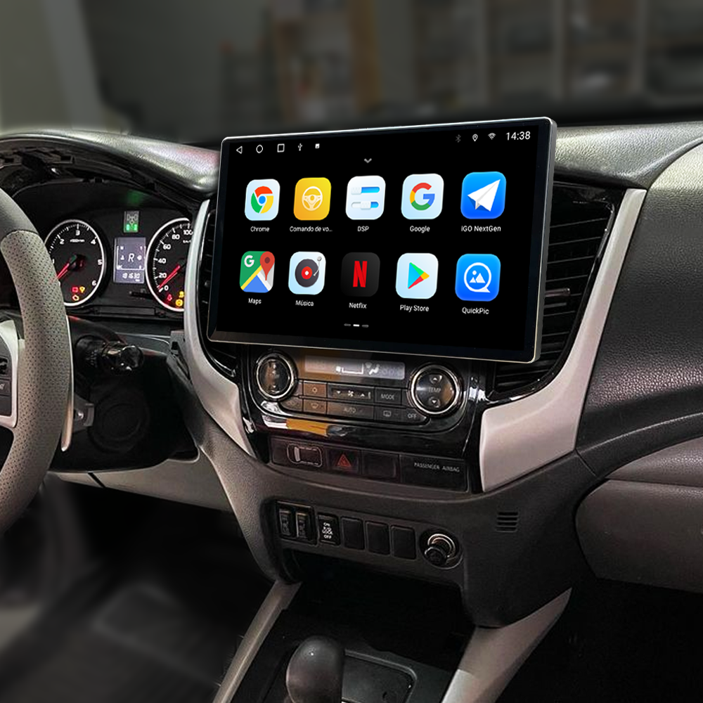 Multimídia L200 Triton 2020 2021 2022 2023 AC AN V2 Tesla 13" 2017 2018 2019