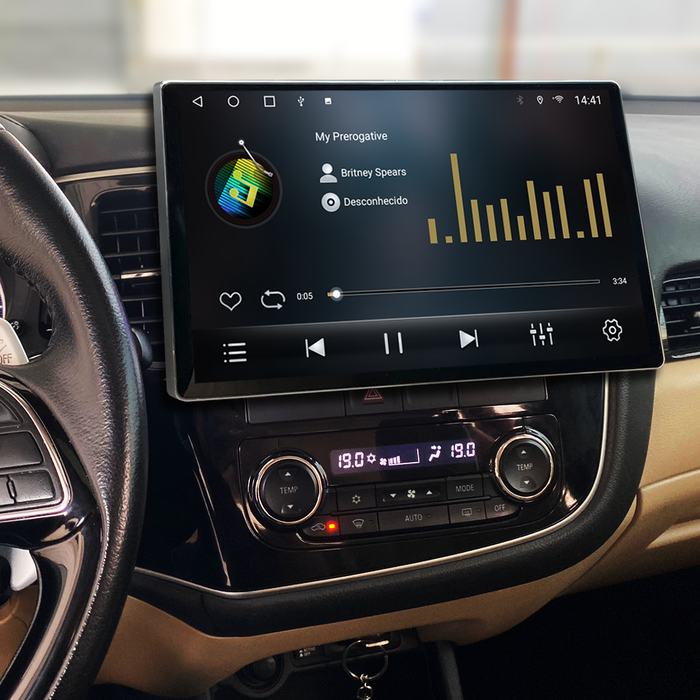 Multimídia Mitsubishi Outlander 2016 2017 2018 2019 V2 Tesla 13" 2013 2014 2015