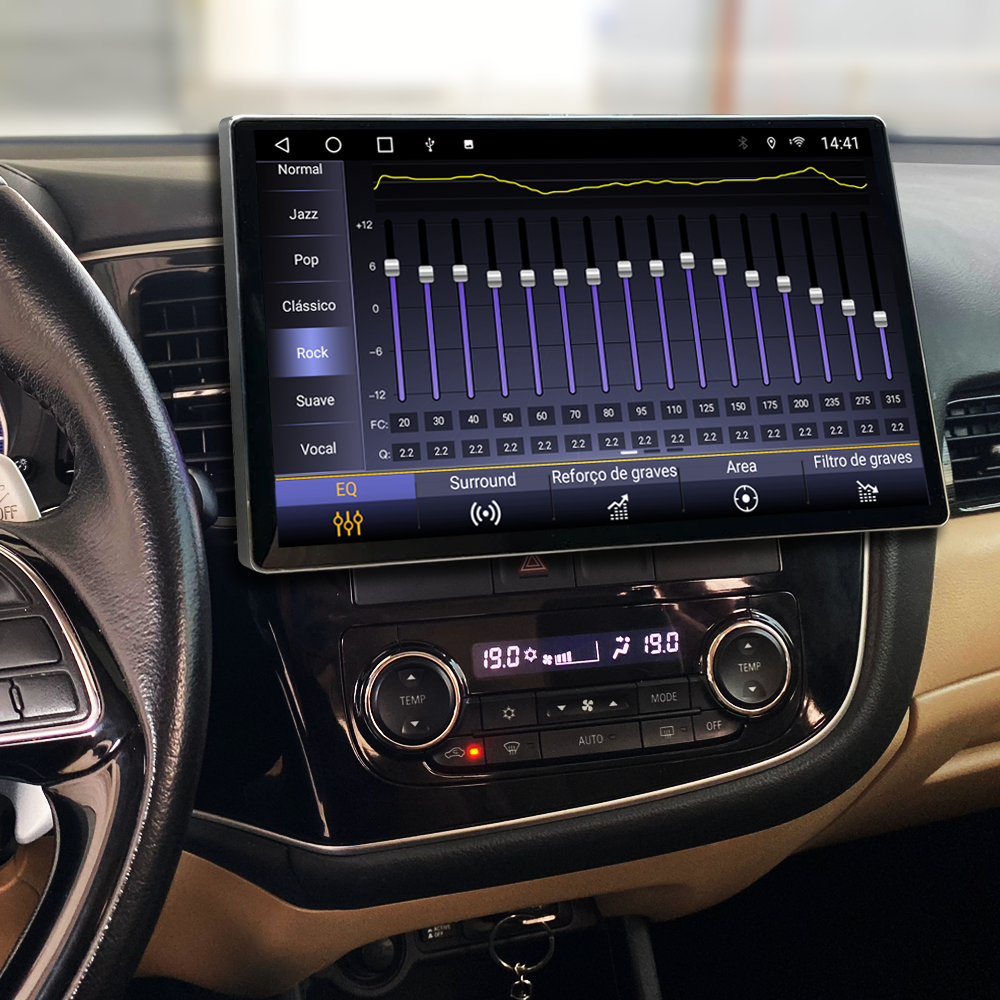 Multimídia Mitsubishi Outlander 2016 2017 2018 2019 V2 Tesla 13" 2013 2014 2015