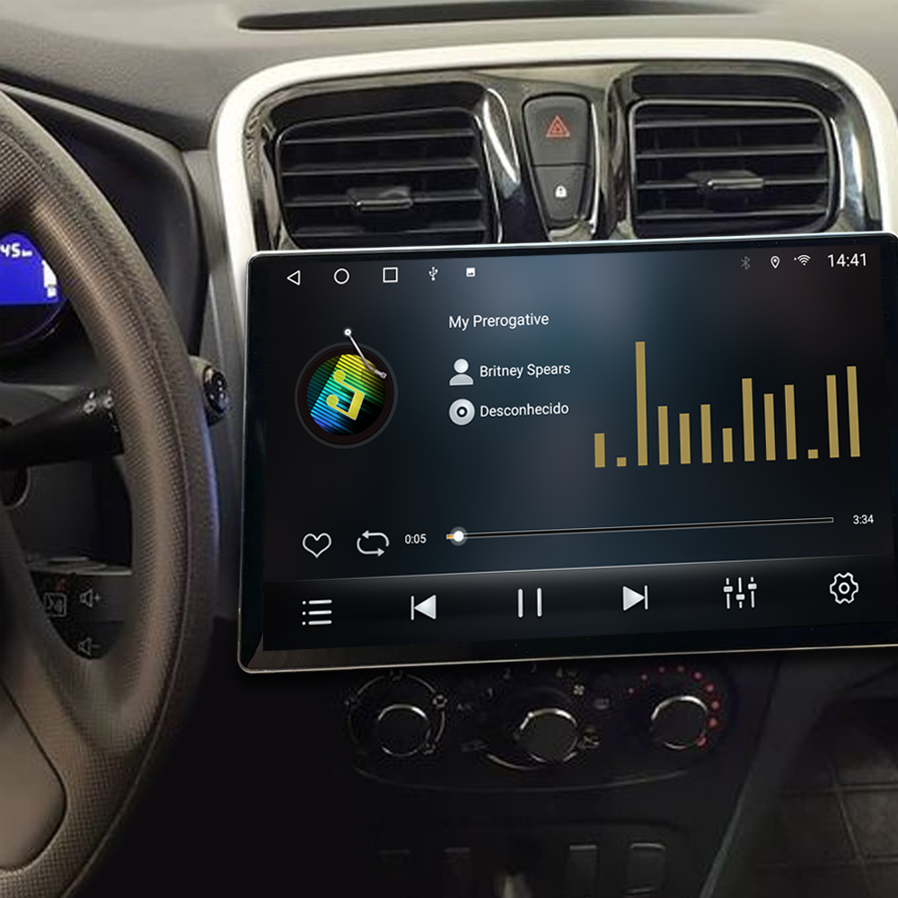 Multimídia Sandero Logan 2017 2018 2019 2020 2021 V2 Tesla 13" 2014 2015 2016