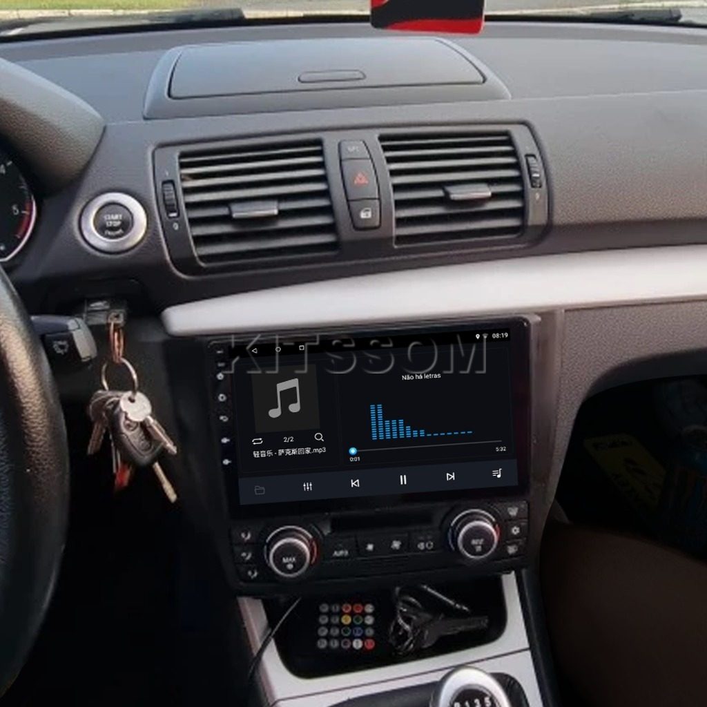 Multimídia BMW Serie 1 116 118 120 E82 E87 E88 V2 Carplay 9" 2006 2007 2008 2009 2010 2011 2012 2013 2014 2015 2016-V2 CAR AUDIO-Kitssom