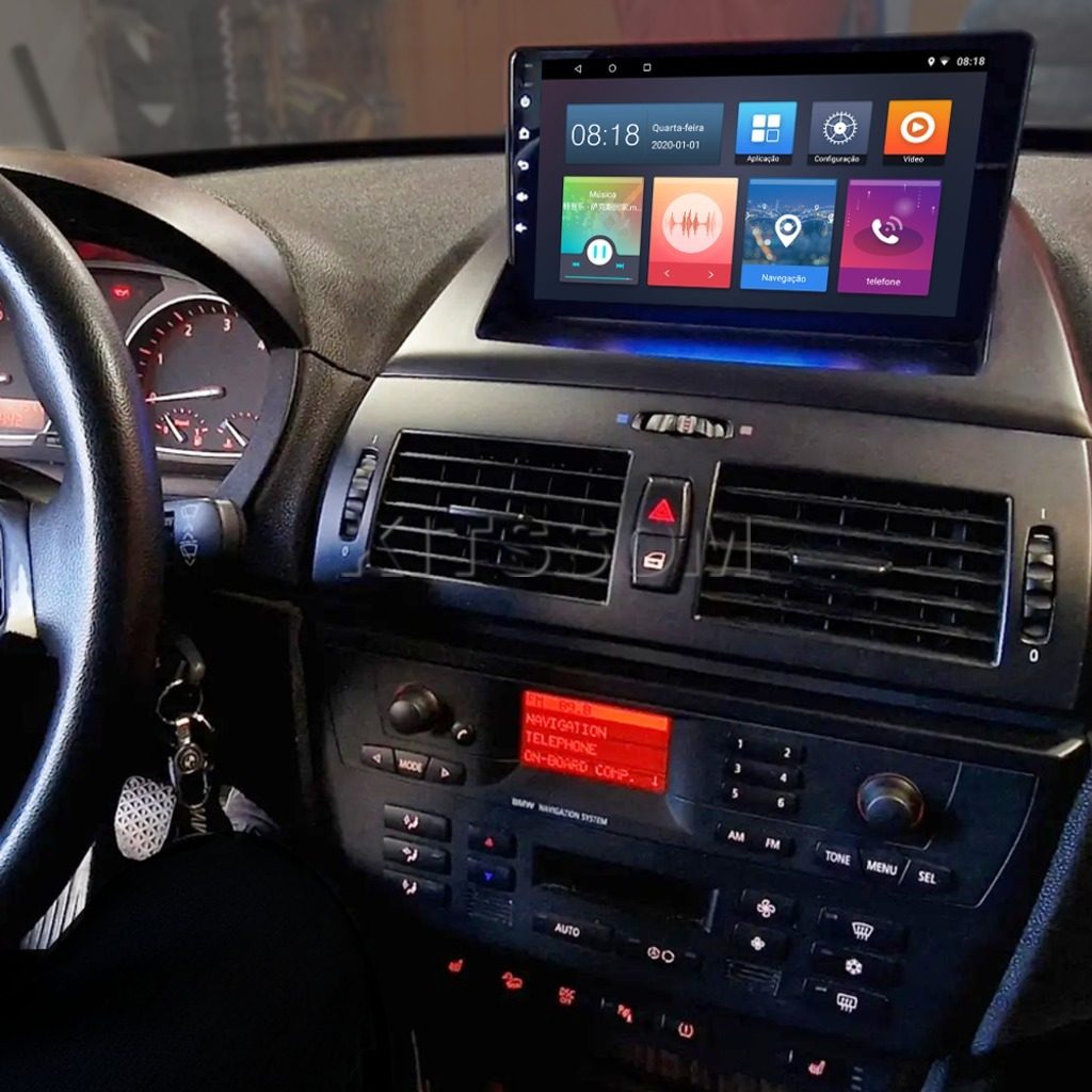 Multimídia BMW X3 E83 2006 2007 2008 2009 2010 V2 Carplay 9" 2004 2005-V2 CAR AUDIO-Kitssom