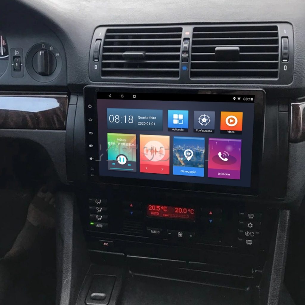 Multimídia BMW X5 E53 2002 2003 2004 2005 2006 V2 Carplay 9" 1999 2000 2001-V2 CAR AUDIO-Kitssom