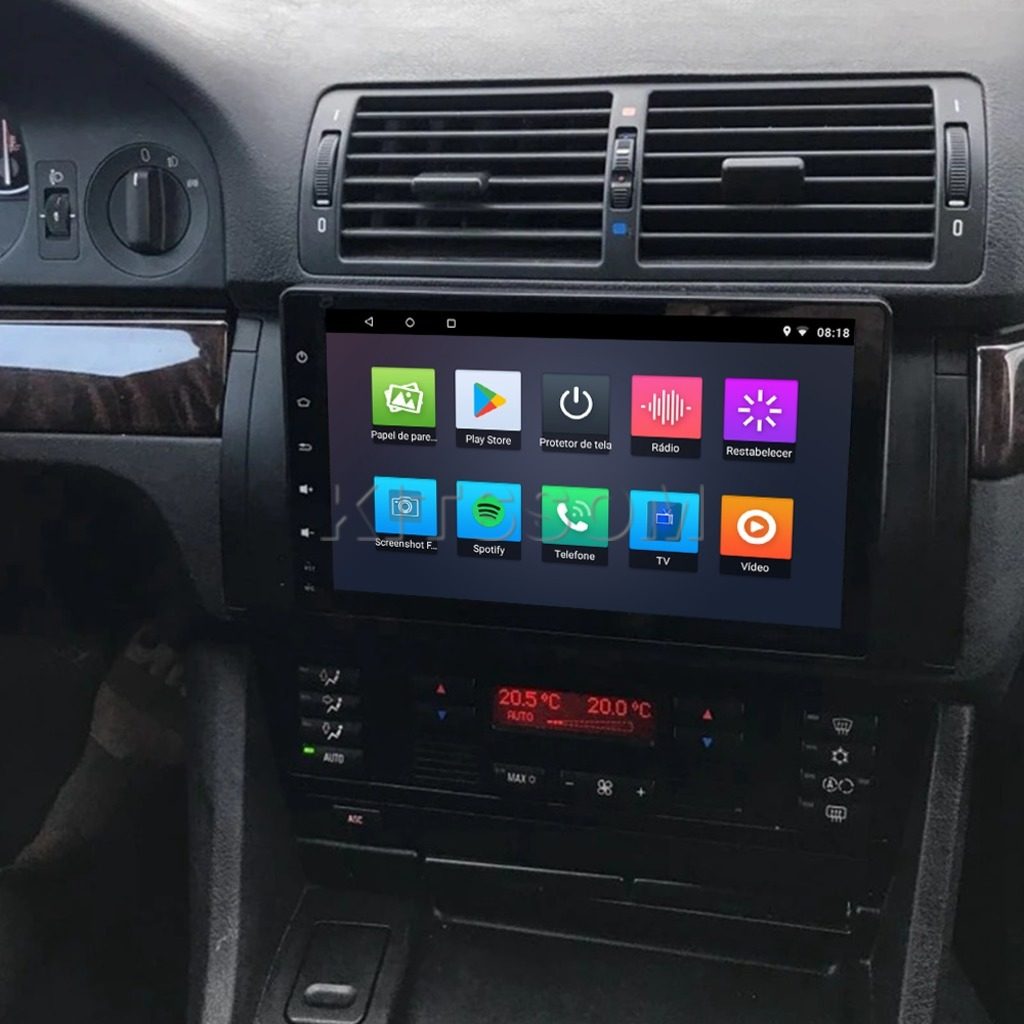 Multimídia BMW X5 E53 2002 2003 2004 2005 2006 V2 Carplay 9" 1999 2000 2001-V2 CAR AUDIO-Kitssom