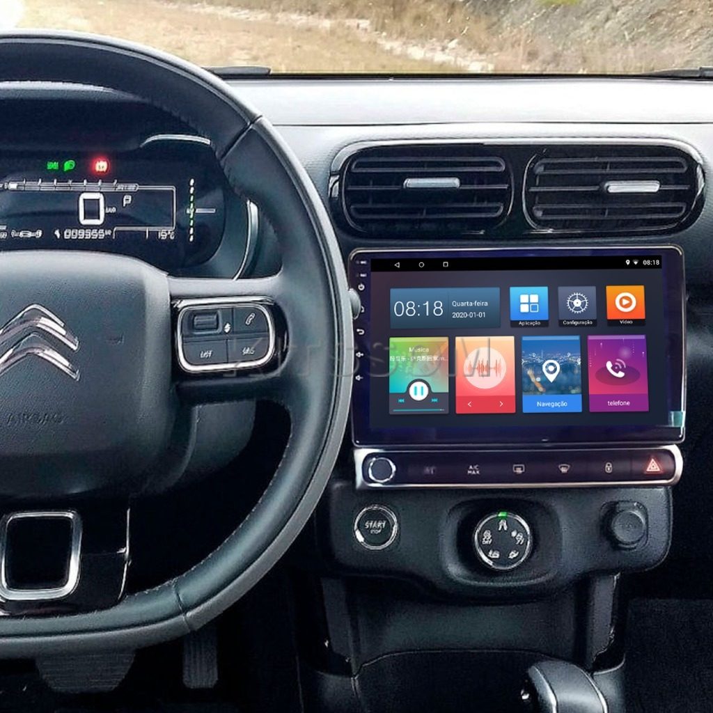 Multimídia Citroen C4 Cactus 2021 2022 2023 2024 V2 Carplay 9" 2018 2019 2020-V2 CAR AUDIO-Kitssom