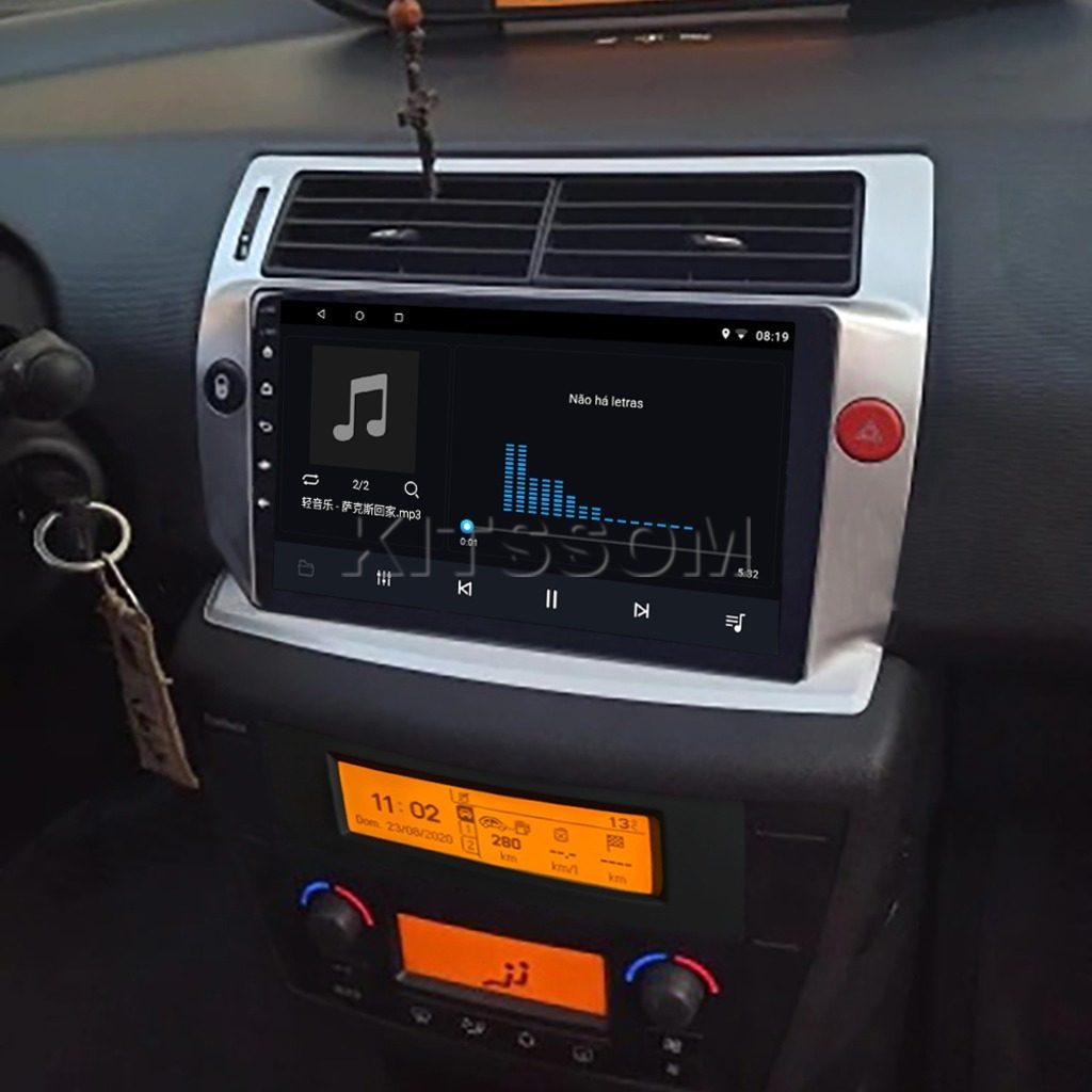 Multimídia Citroen C4 Pallas VTR 2010 2011 2012 V2 Carplay 9" 2009-V2 CAR AUDIO-Kitssom