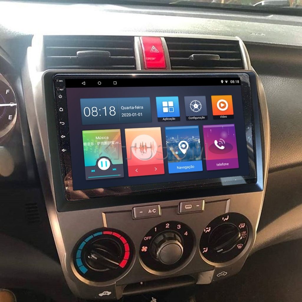 Multimídia Honda City 2011 2012 2013 2014 AC AN V2 Carplay 9" 2008 2009 2010-V2 CAR AUDIO-Kitssom