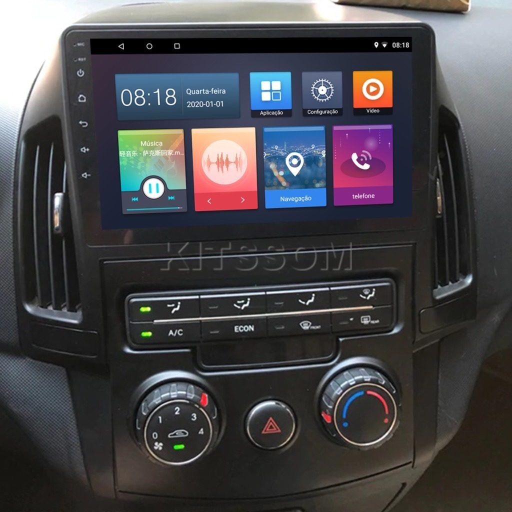 Multimídia Hyundai I30 2009 2010 2011 2012 AC AN V2 Carplay 9" 2008-V2 CAR AUDIO-Kitssom