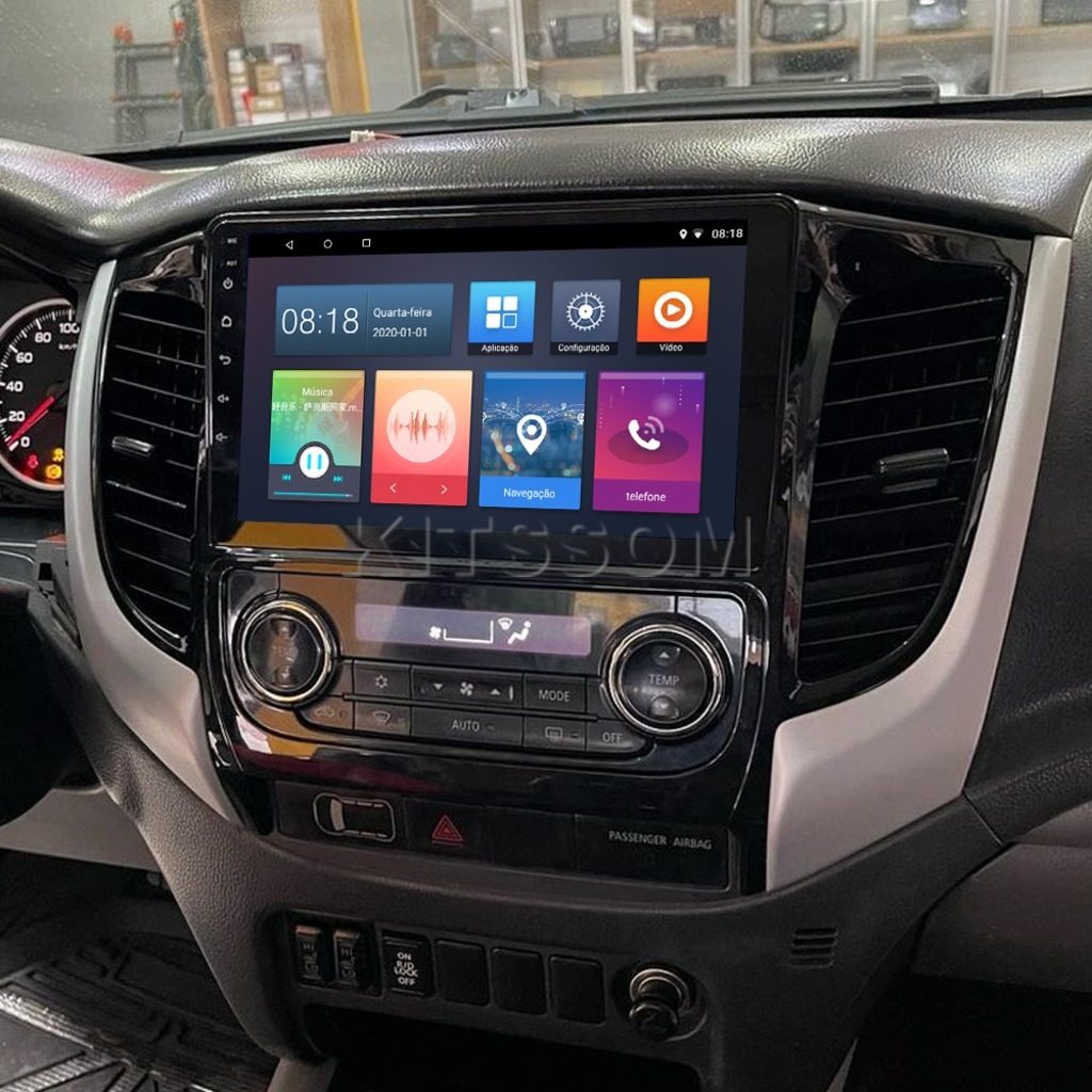 Multimídia L200 Triton 2020 2021 2022 2023 AC DIG V2 Carplay 9" 2017 2018 2019-V2 CAR AUDIO-Kitssom