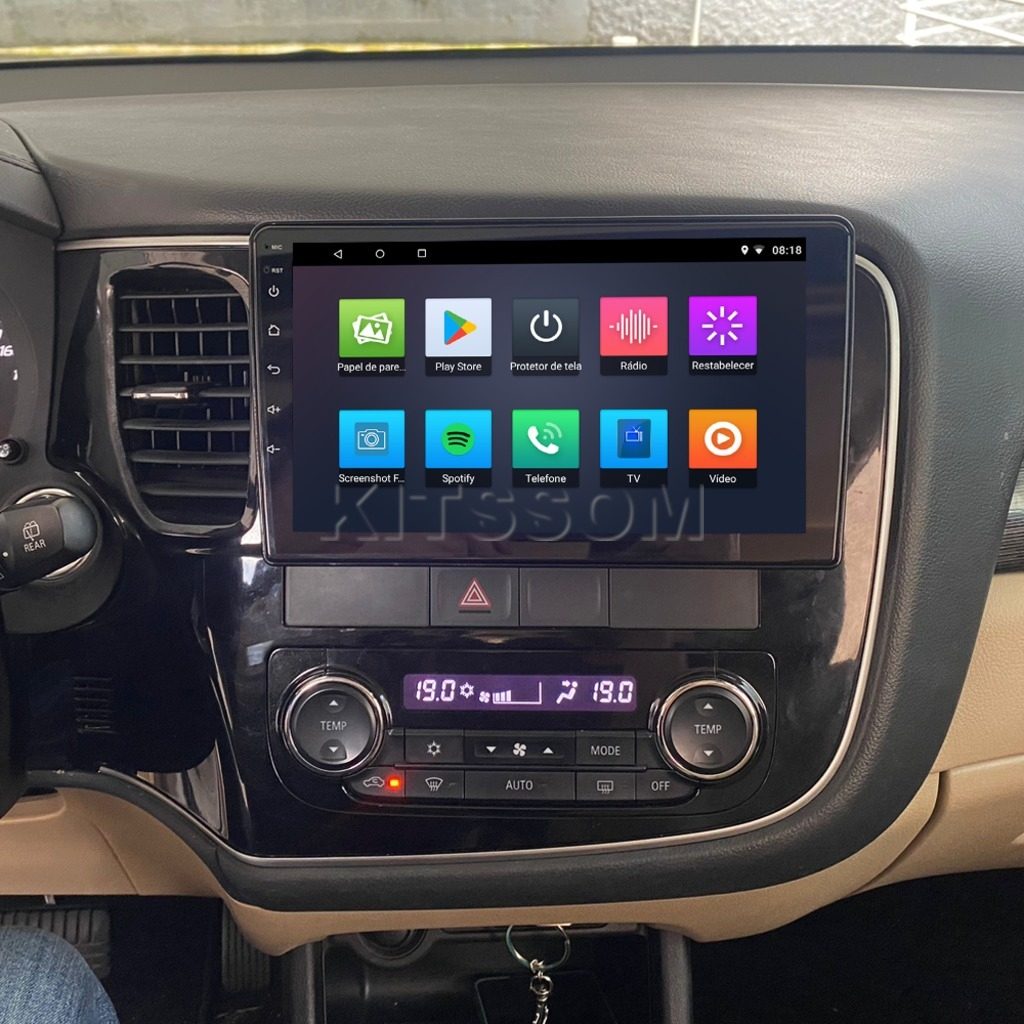 Multimídia Outlander 2015 2016 2017 2018 2019 V2 Carplay 9" 2013 2014-V2 CAR AUDIO-Kitssom