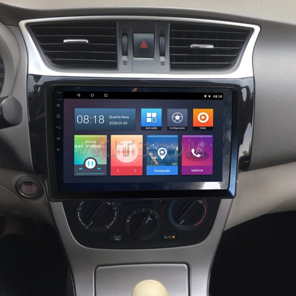 Multimídia Nissan Sentra 2016 2017 2018 2019 2020 V2 Carplay 9" 2011 2012 2013 2014 2015-V2 CAR AUDIO-Kitssom