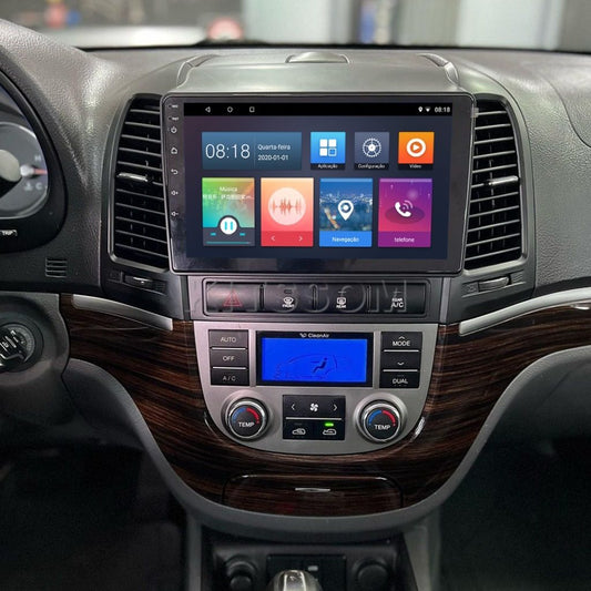 Multimídia Santa Fé 2008 2009 2010 2011 2012 2013 V2 Carplay 9"-V2 CAR AUDIO-Kitssom