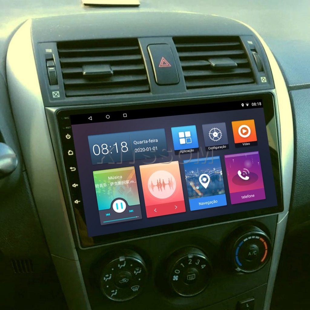 Multimídia Corolla 2009 2010 2011 2012 2013 2014 V2 Carplay 9" 2008-V2 CAR AUDIO-Kitssom