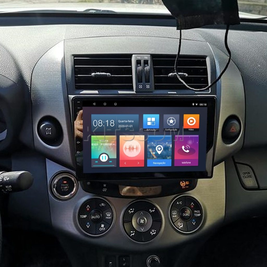 Multimídia Toyota RAV4 2009 2010 2011 2012 2013 V2 Carplay 9" 2006 2007 2008-V2 CAR AUDIO-Kitssom