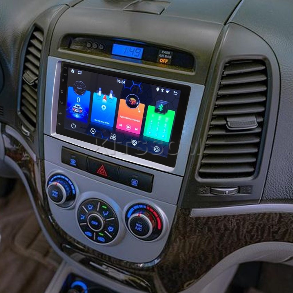 Multimídia Hyundai Santa Fé 2010 2011 2012 2013 V2 Carplay 7" 2008 2009-V2 CAR AUDIO-Kitssom