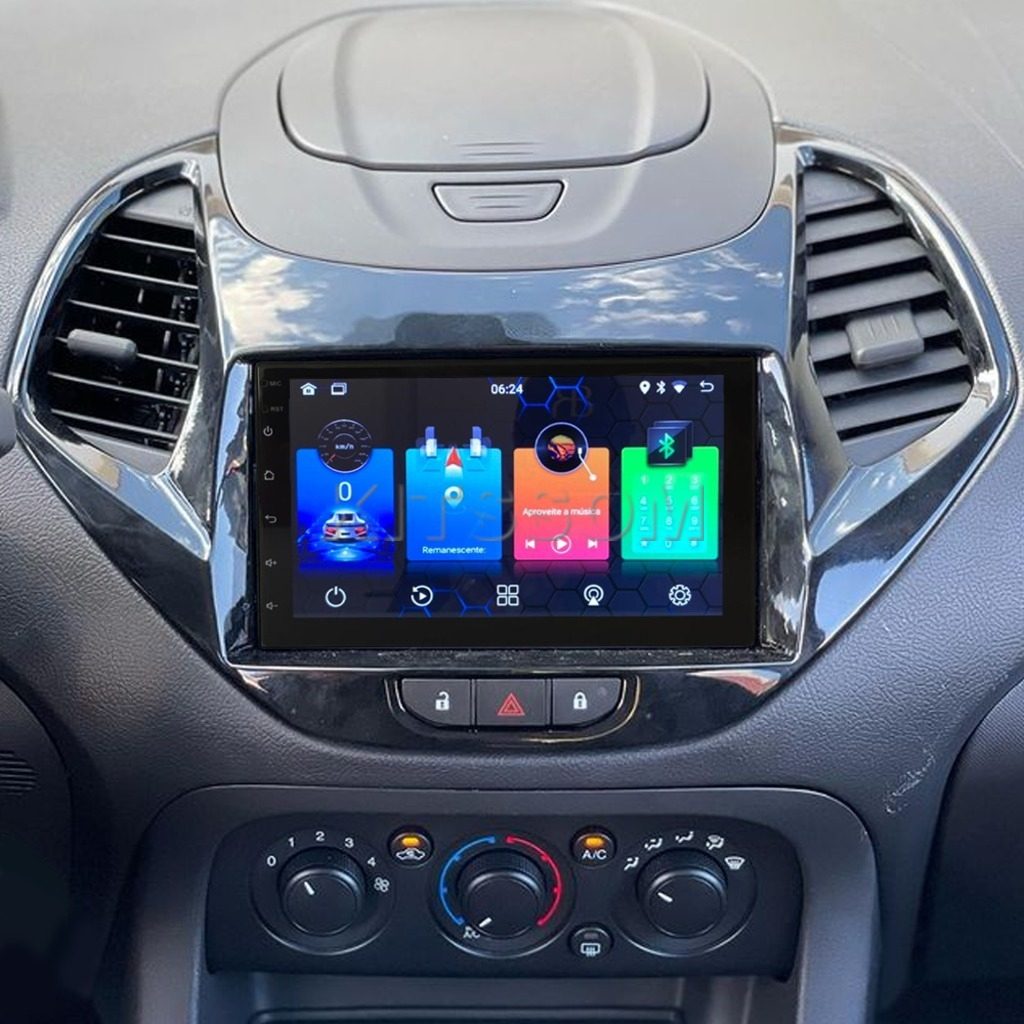 Multimídia Ford Ka 2018 2019 2020 2021 com Botão V2 Carplay 7"-V2 CAR AUDIO-Kitssom