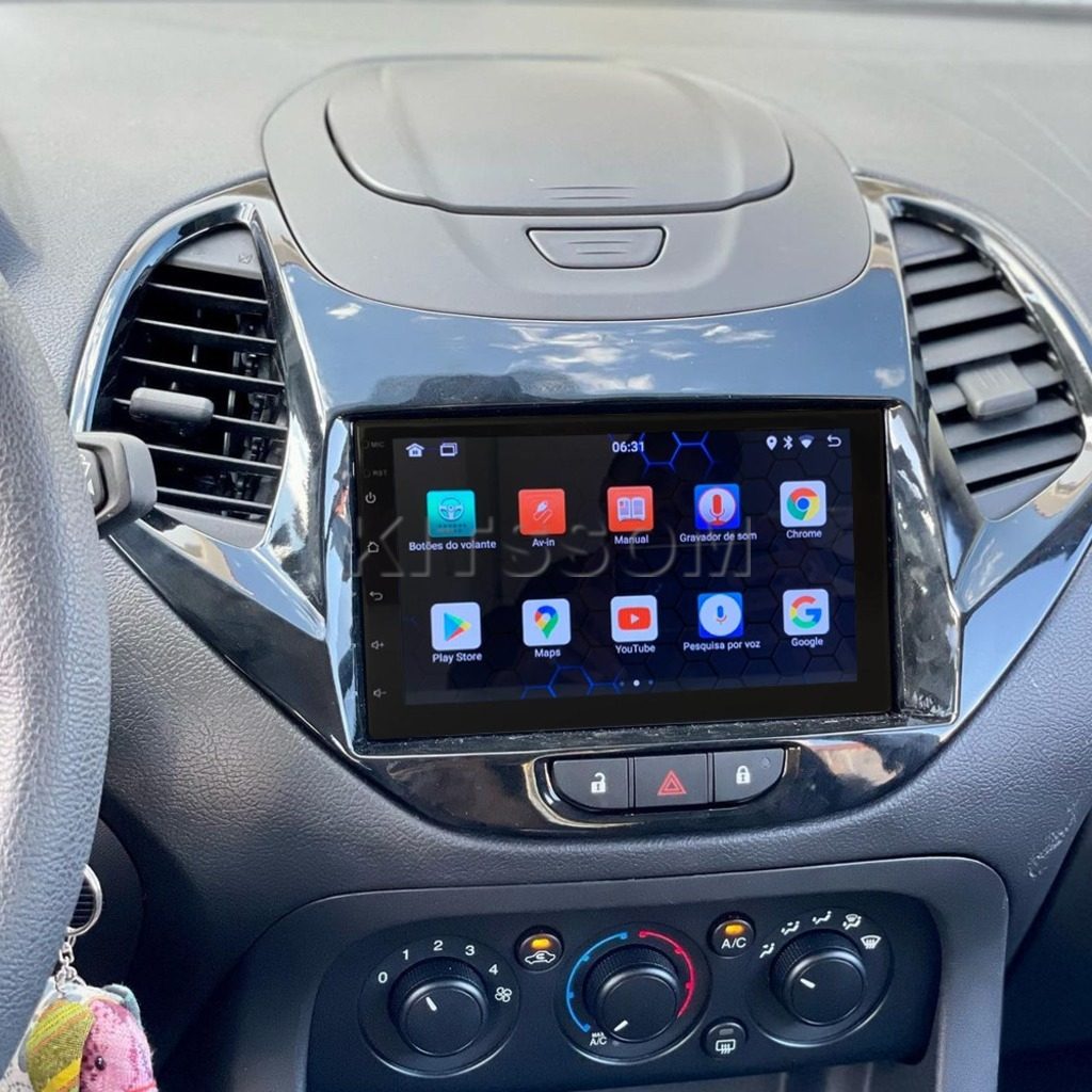 Multimídia Ford Ka 2018 2019 2020 2021 com Botão V2 Carplay 7"-V2 CAR AUDIO-Kitssom