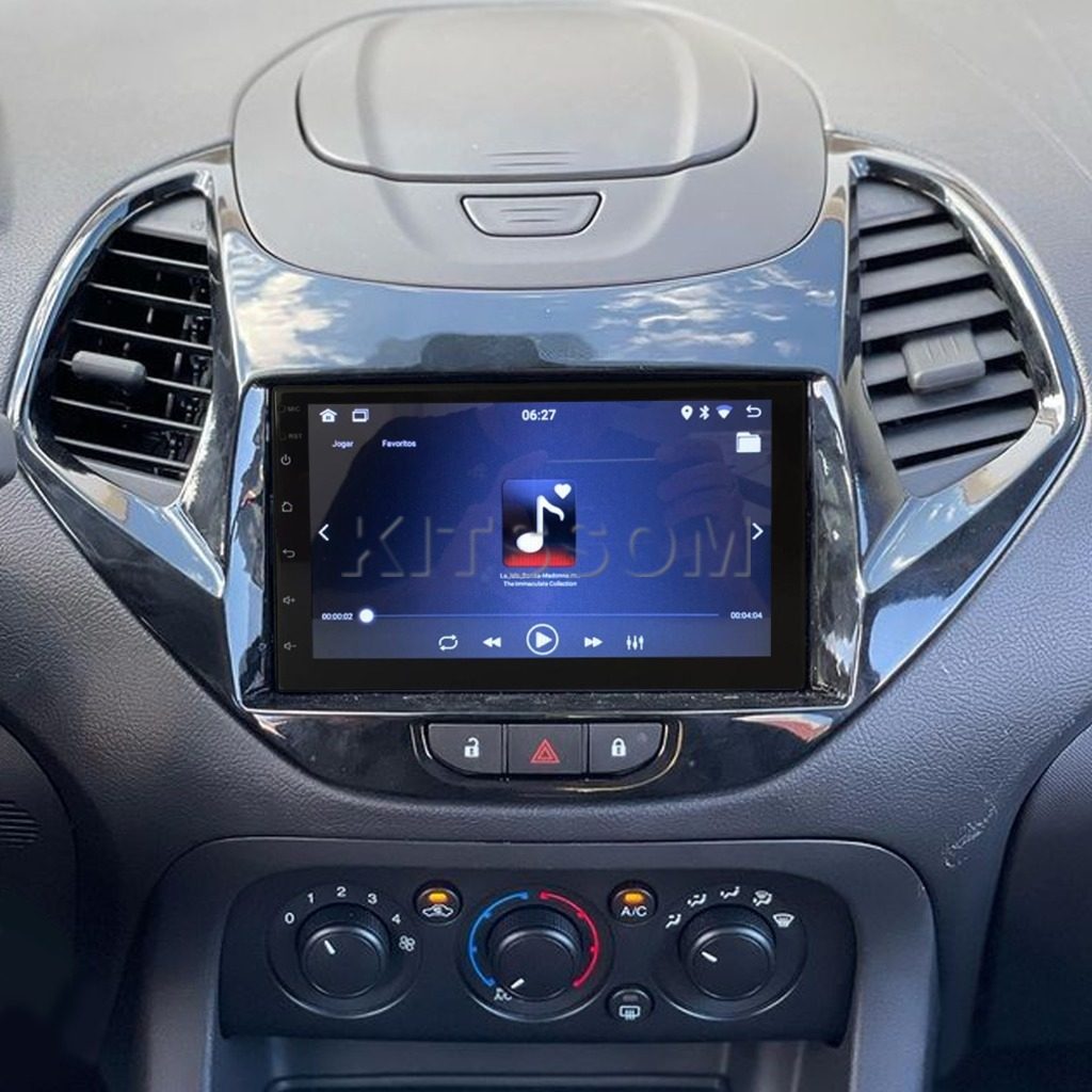 Multimídia Ford Ka 2018 2019 2020 2021 com Botão V2 Carplay 7"-V2 CAR AUDIO-Kitssom