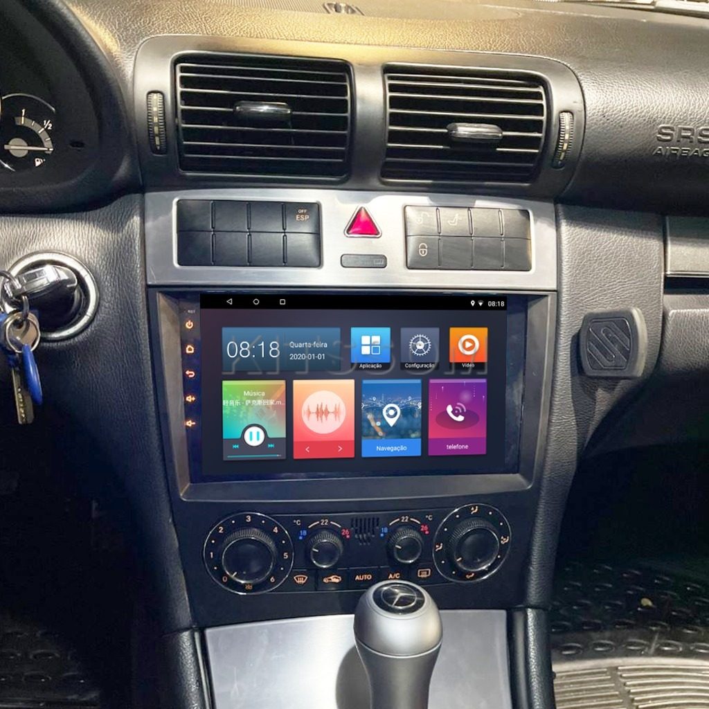 Multimídia Mercedes Benz CLC Class 2010 2011 2012 V2 Carplay 9" 2006 2007 2008 2009-V2 CAR AUDIO-Kitssom