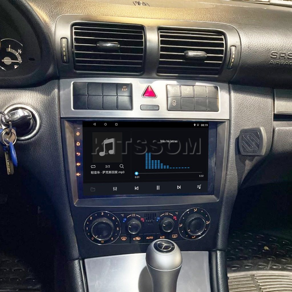 Multimídia Mercedes Benz CLC Class 2010 2011 2012 V2 Carplay 9" 2006 2007 2008 2009-V2 CAR AUDIO-Kitssom