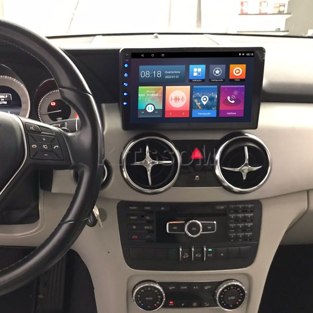 Multimídia Mercedes Benz GLK 2012 2013 2014 2015 V2 Carplay 9"-V2 CAR AUDIO-Kitssom