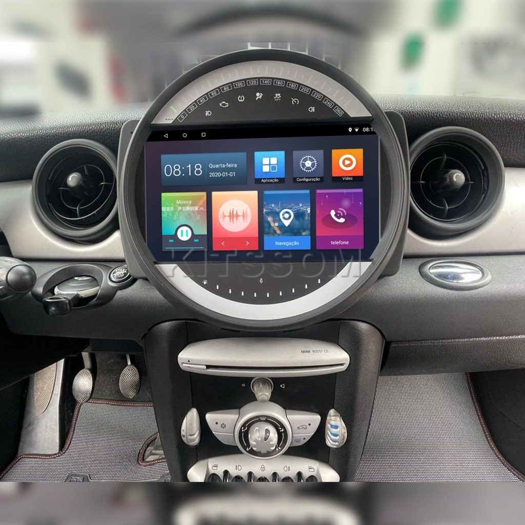 Multimídia Mini Cooper R56 2010 2011 2012 2013 V2 Carplay 9" 2006 2007 2008 2009-V2 CAR AUDIO-Kitssom