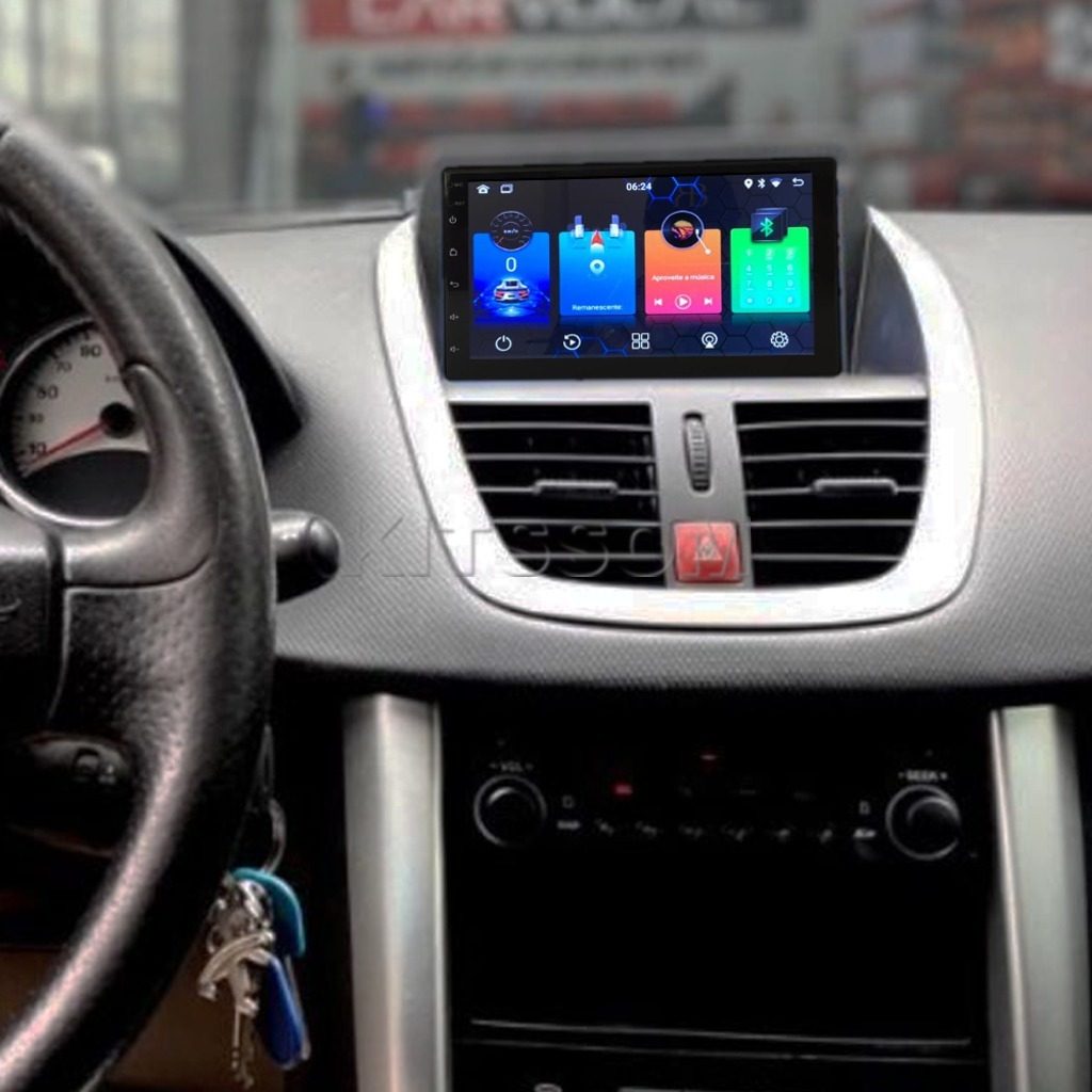 Multimídia Peugeot 207 2010 2011 2012 2013 2014 V2 Carplay 7" 2007 2008 2009-V2 CAR AUDIO-Kitssom