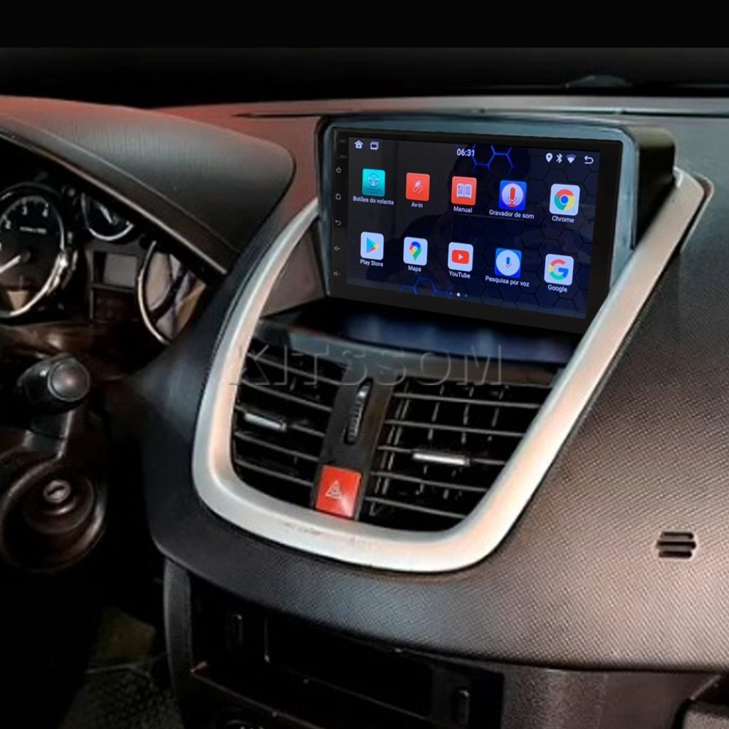 Multimídia Peugeot 207 2010 2011 2012 2013 2014 V2 Carplay 7" 2007 2008 2009-V2 CAR AUDIO-Kitssom