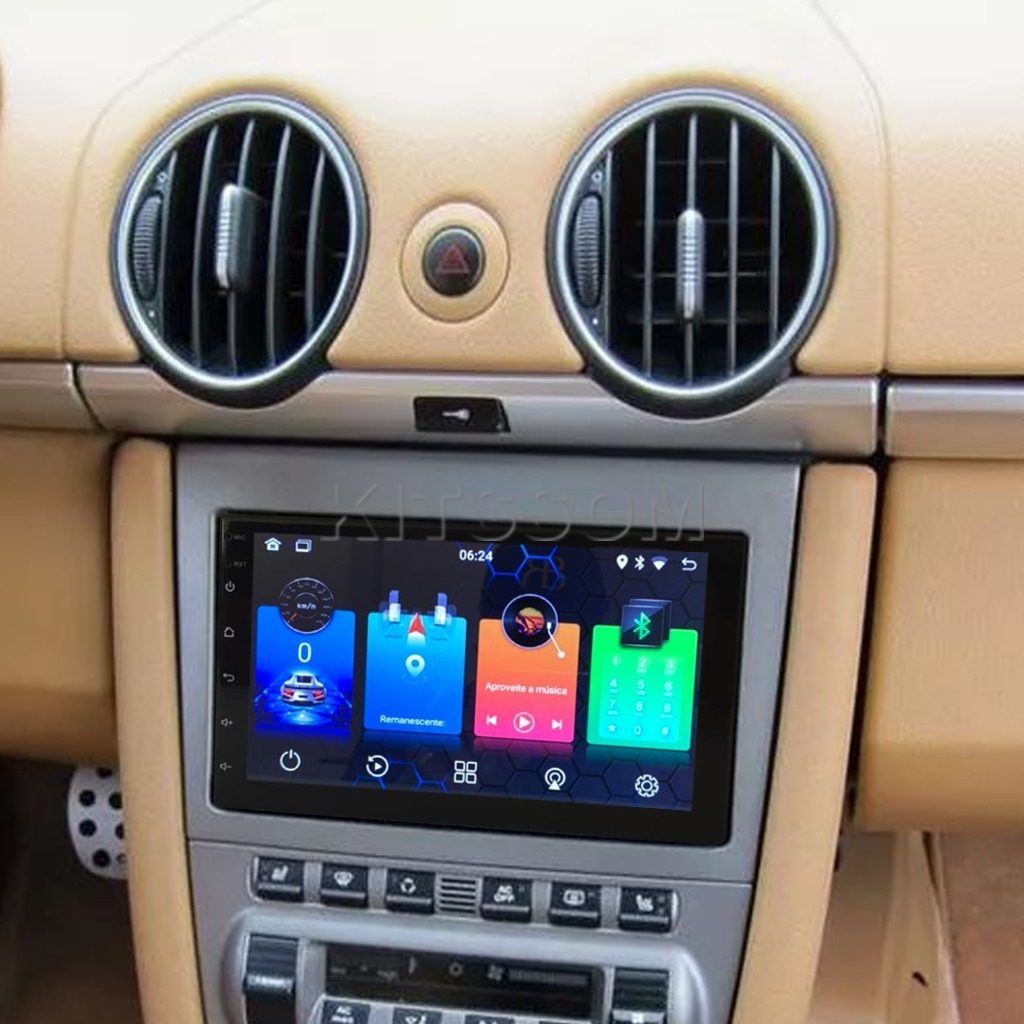 Multimídia Porsche 911 Boxster Cayman 2004 2005 2006 2007 2008 - V2 Carplay 7", Prata-V2 CAR AUDIO-Kitssom