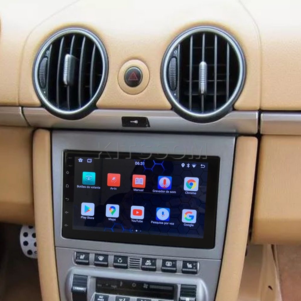 Multimídia Porsche 911 Boxster Cayman 2004 2005 2006 2007 2008 - V2 Carplay 7", Prata-V2 CAR AUDIO-Kitssom