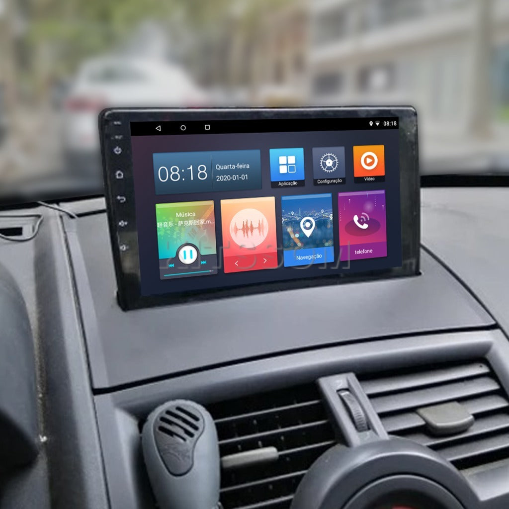 Multimídia Renault Megane 2008 2009 2010 2011 V2 Carplay 9" 2002 2003 2004 2005 2006 2007-V2 CAR AUDIO-Kitssom