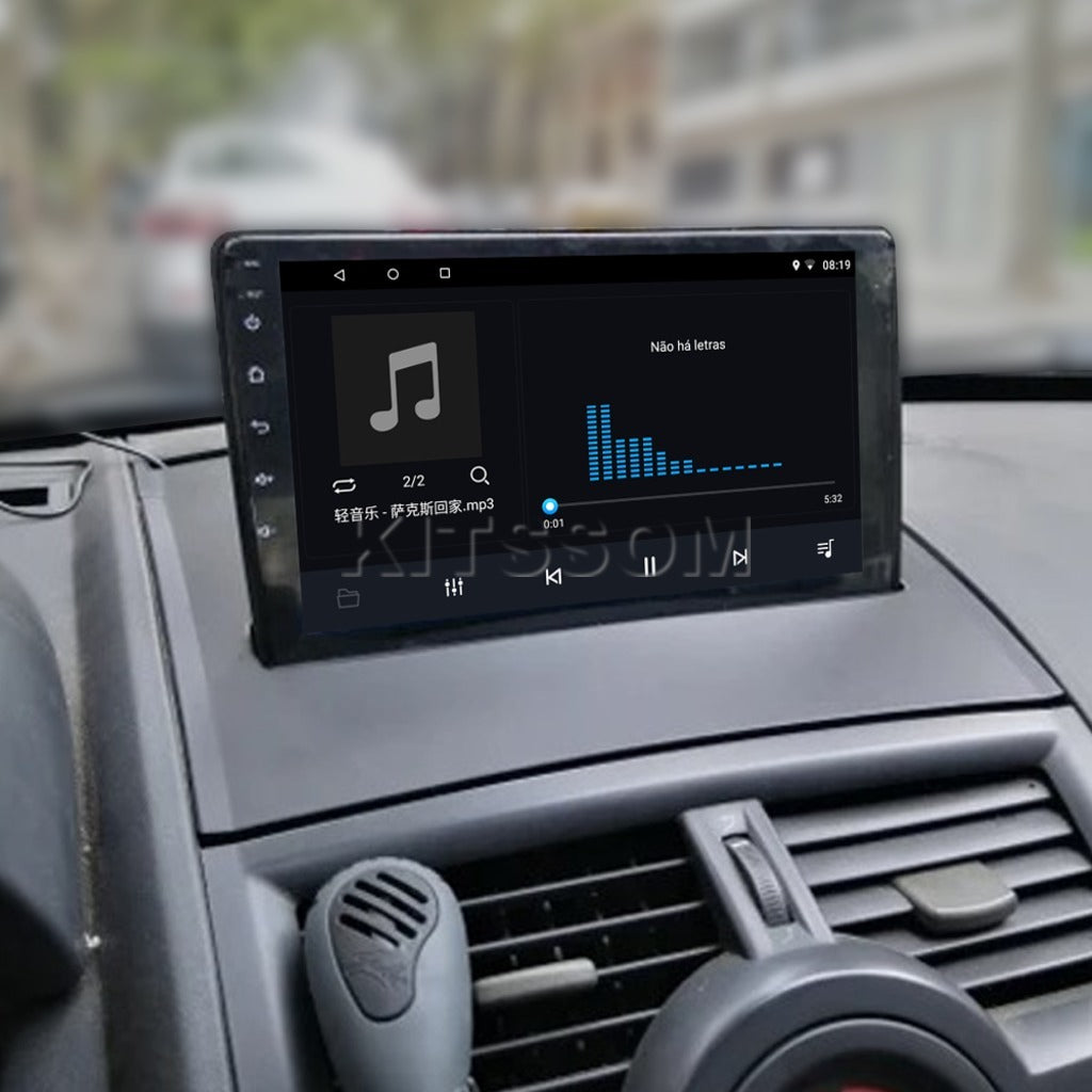 Multimídia Renault Megane 2008 2009 2010 2011 V2 Carplay 9" 2002 2003 2004 2005 2006 2007-V2 CAR AUDIO-Kitssom