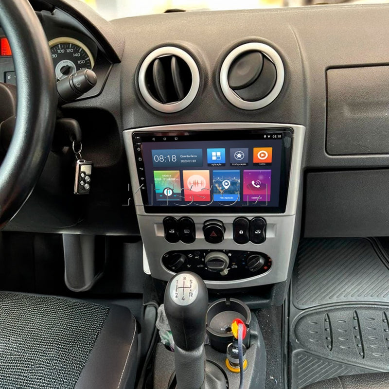 Central Multimidia Renault Logan Sandero 2008 09 10 11 12 V2 Carplay 9"