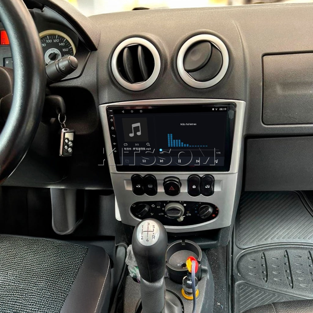 Central Multimidia Renault Logan Sandero 2008 09 10 11 12 V2 Carplay 9"